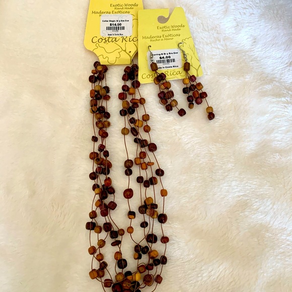 Costa Rican Handmade Necklace & Earrings - Picture 2 of 3